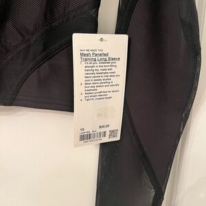 lululemon athletica Black Mesh Long Sleeve Top
